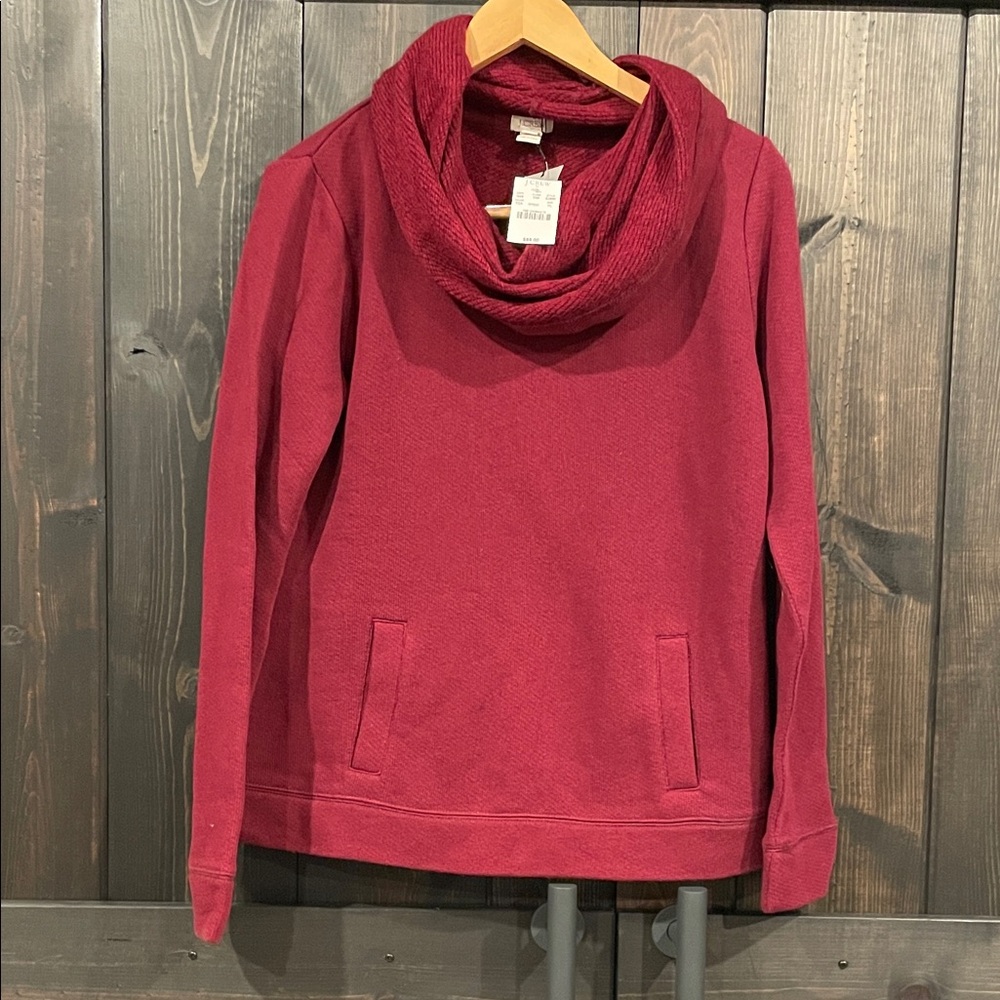 J. Crew Rich Maroon Red Cowl Neck Sweater